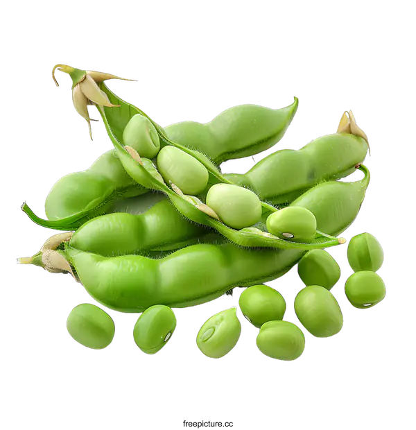 [Transparent Background PNG]Fresh green peas isolated on white background