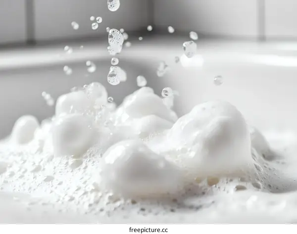 Closeup of Soap Bubbles and Foam