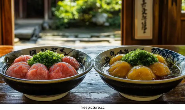 Steamed Meatballs in Traditional Chinese Bowls