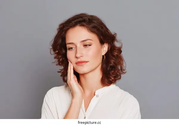 Caucasian Woman with a Concerned Expression