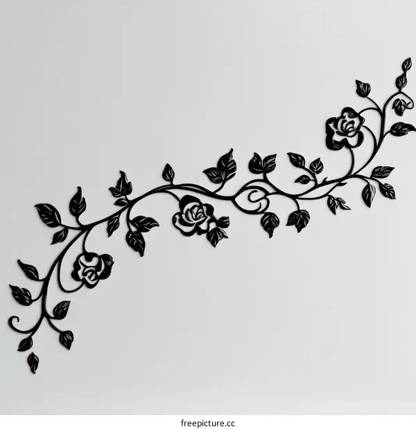 Elegant Black Floral Vines Pattern Design