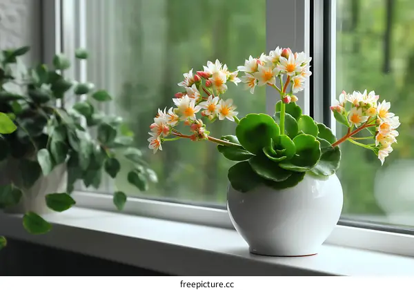 Beautiful Windowsill Flower Arrangement