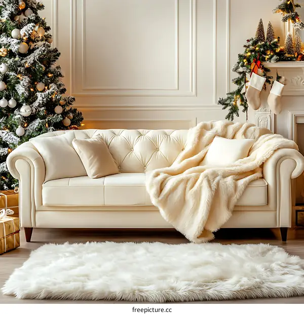 Cozy Christmas Living Room Interior Design