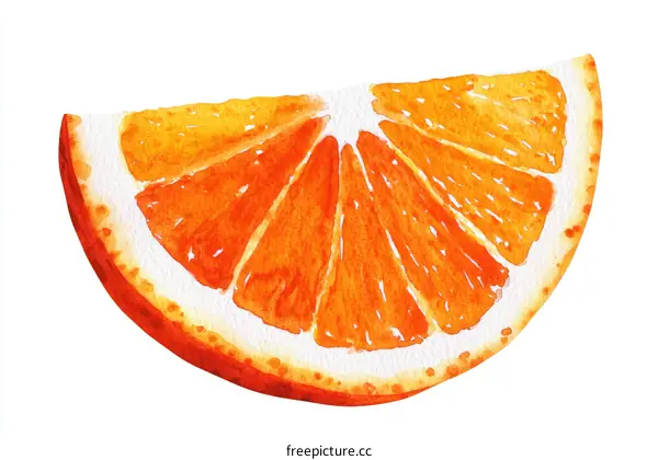 Watercolor Orange Slice Illustration