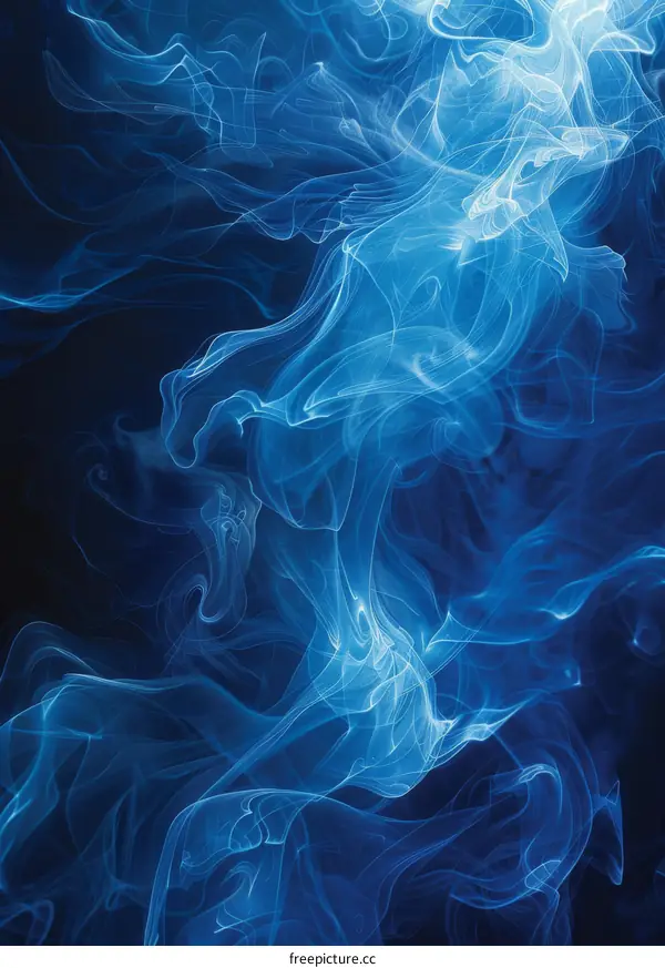 Abstract Blue Flames Design