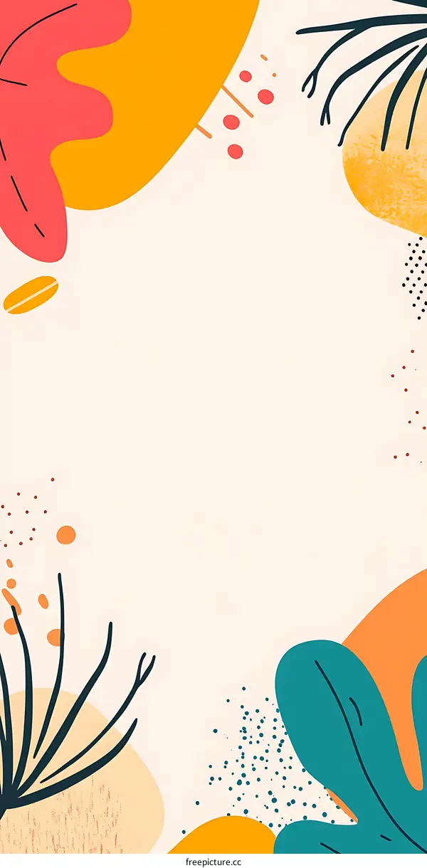 Abstract Background with Colorful Shapes and Dots