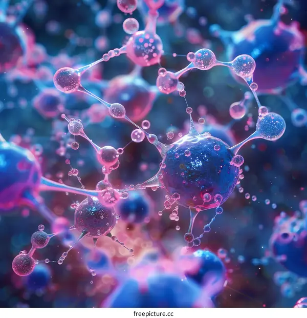 Artistic representation of molecules and atoms