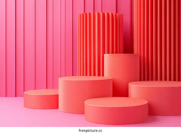 3D rendering of geometric shapes. Cylinders.