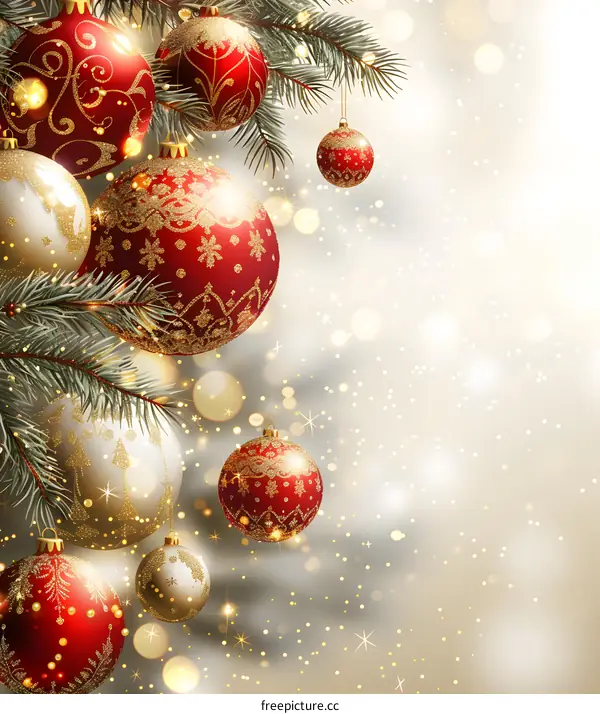 Christmas ornaments hanging on a Christmas tree