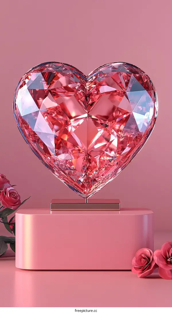 Pink Diamond Heart Shaped Jewelry Display