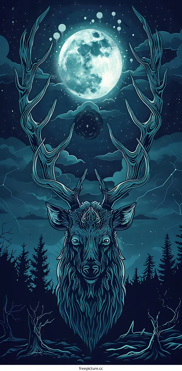The Moon Deer Illustration