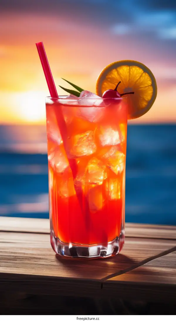 Refreshing and Delicious Sunset Cocktail Drink