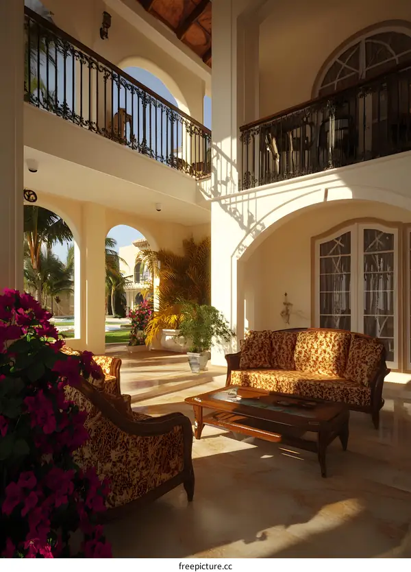 Luxury Tropical Villa Patio with Open Terrace