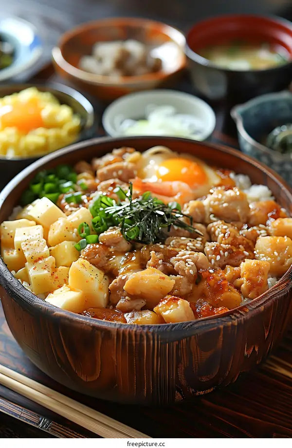 Japanese Chicken and Rice Bowl with Egg