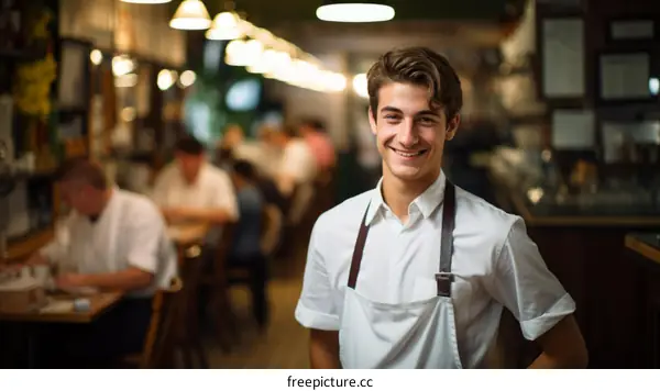 Portrait of a young male chef in a restaurant