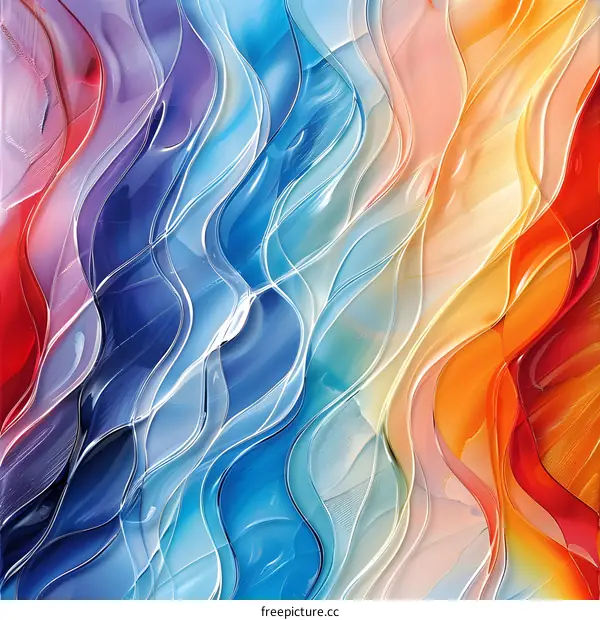 Abstract Colorful Pattern with Wavy Lines