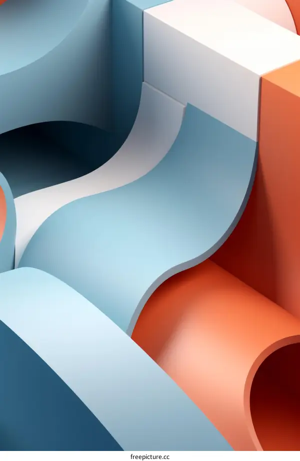 Abstract Blue and Orange Geometric Background