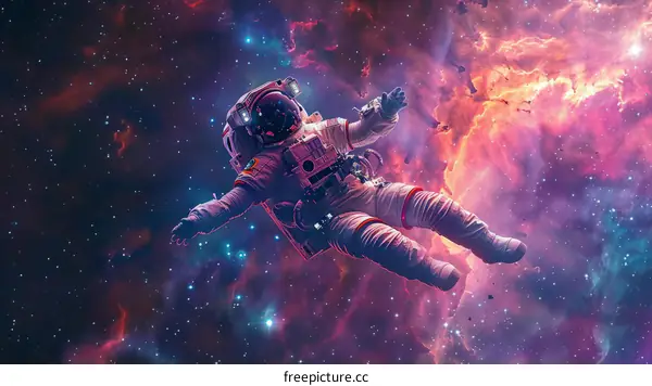 Astronaut Floating in the Vastness of Space