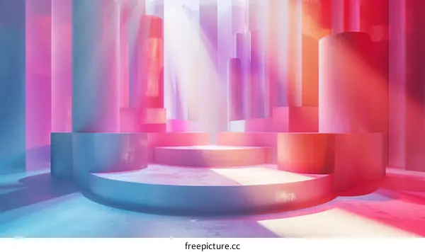 Abstract Geometric Background with Podium