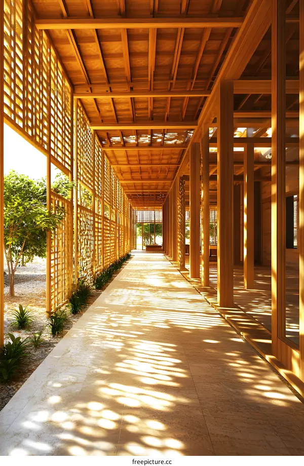 Modern Wooden Corridor Design
