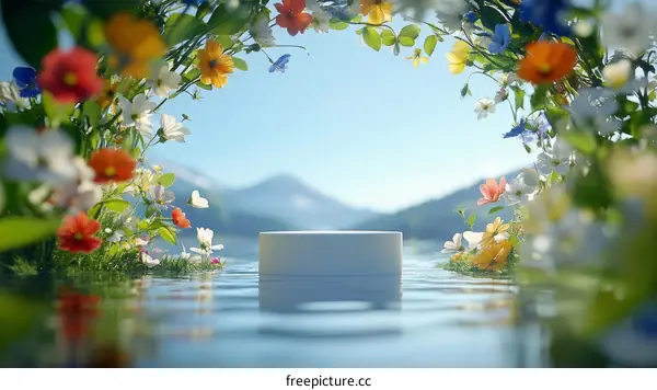 Floral Springtime Lakeside Display