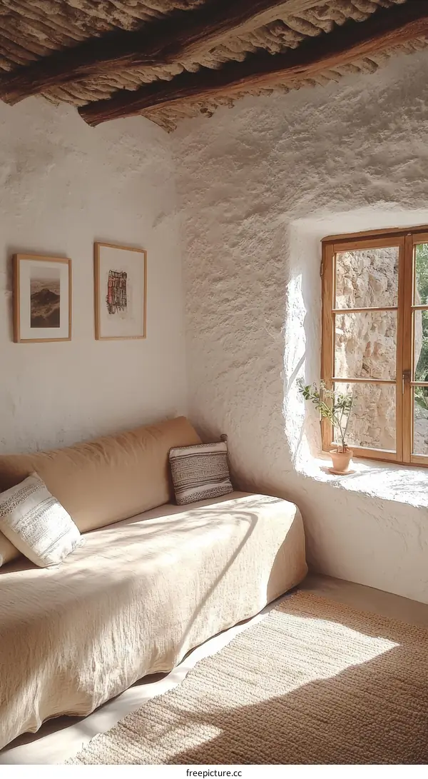Rustic Interior Living Room with Natural Light