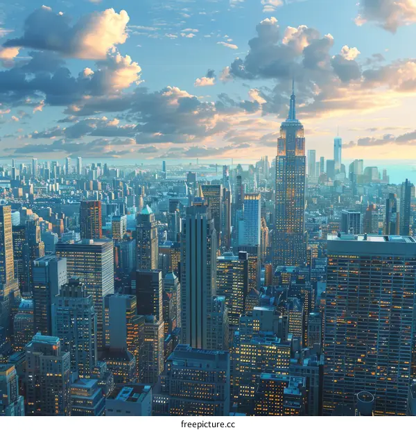 New York City Skyline at Sunset