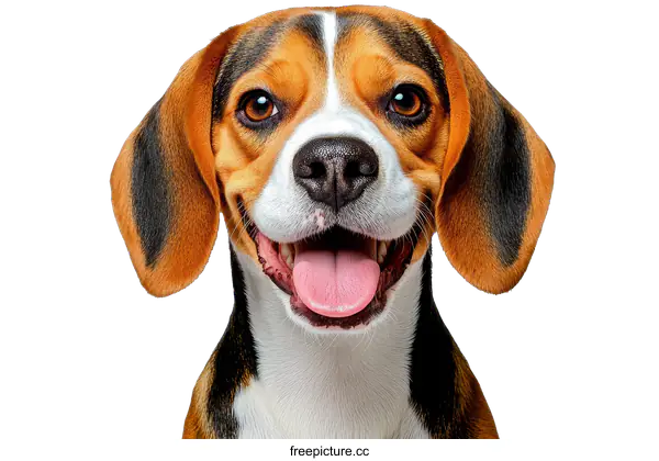 [Transparent Background PNG]Happy Beagle Portrait Close-Up