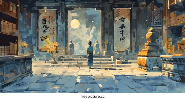 Woman Standing in Front of a Traditional Chinese Building