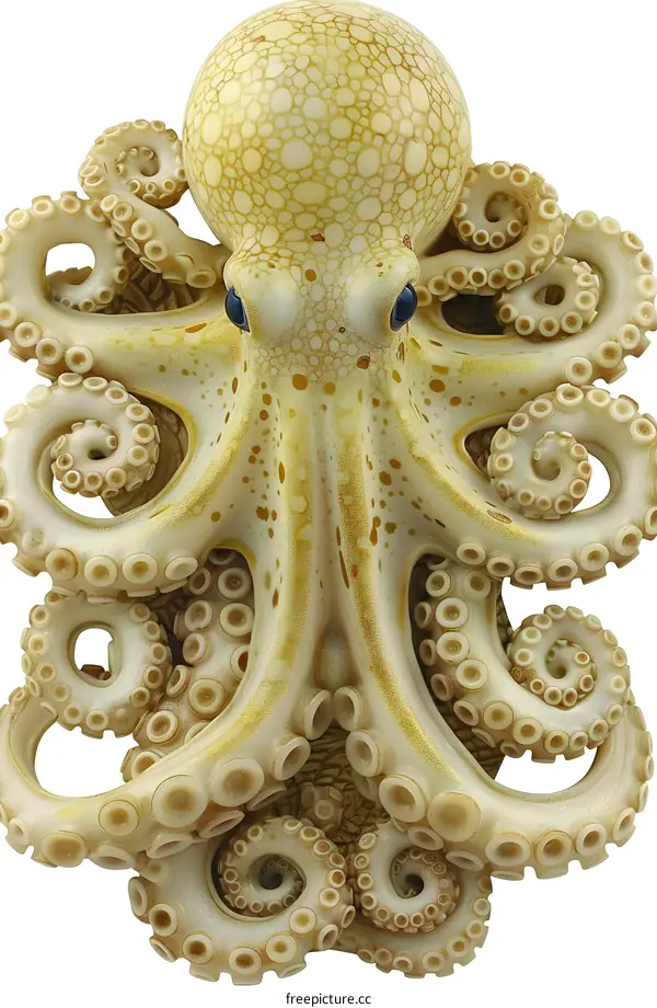 White Octopus on White Background