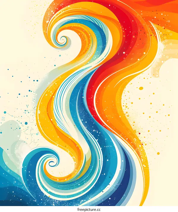 Abstract Colorful Swirling Lines Background Design