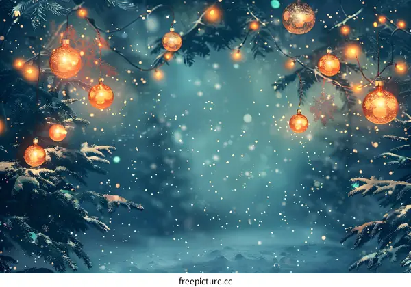 Christmas background with hanging balls