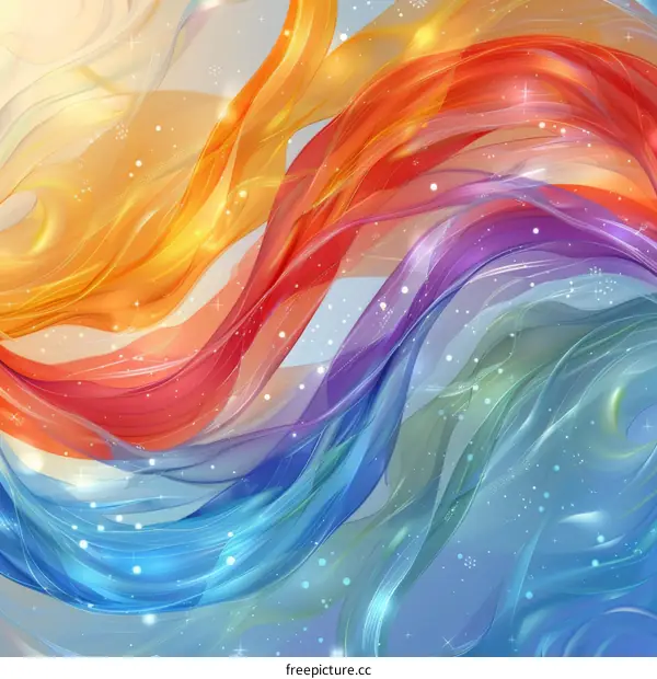 Abstract Rainbow Ribbons: Soft and Flowing