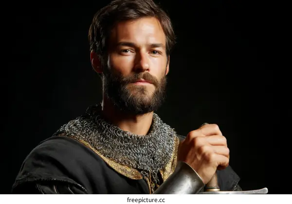 Medieval Warrior Portrait Close-up