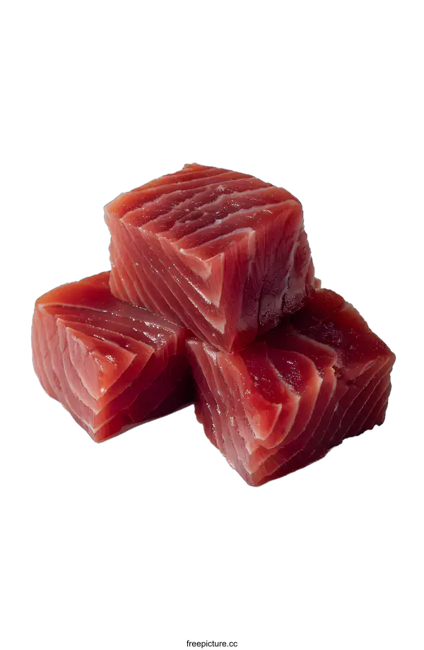 [Transparent Background PNG]three pieces of raw tuna