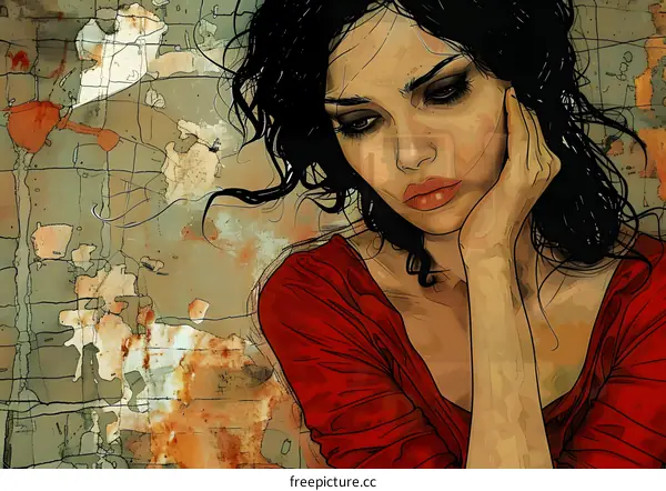 portrait of a sad girl