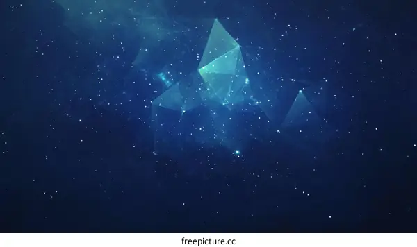 Abstract Geometric Shapes in Deep Blue Space