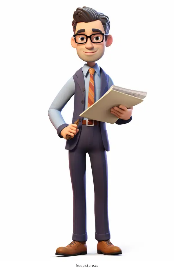 Confident businessman holding a clipboard