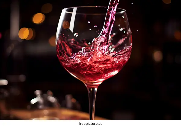 Red Wine Pouring Into a Glass