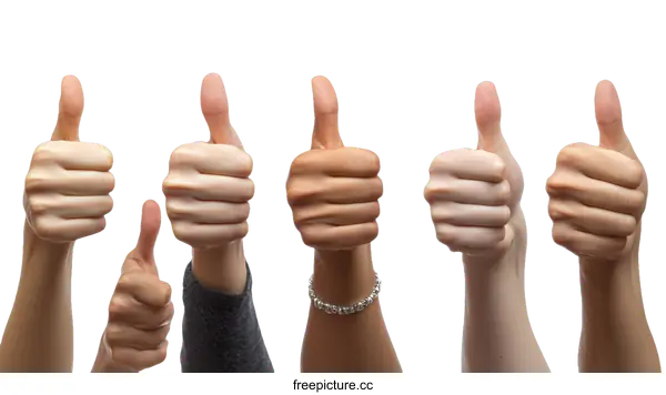 [Transparent Background PNG]Diverse Hands Showing Thumbs Up