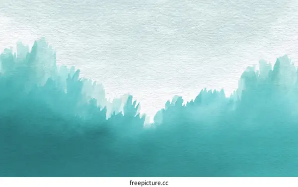 Abstract Turquoise Watercolor Landscape