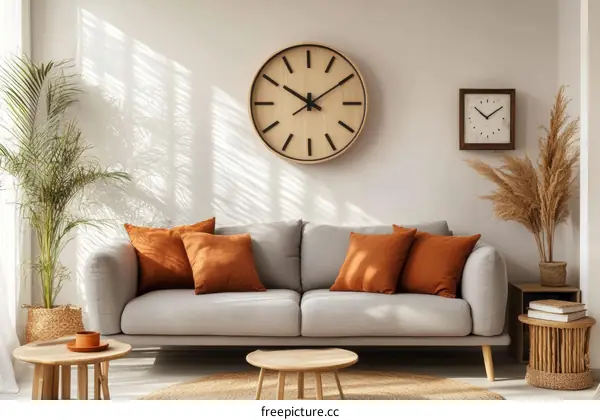 Modern Living Room Interior Design with Warm Tones