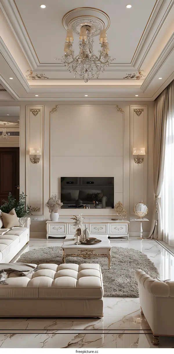 Living room TV background wall design renderings