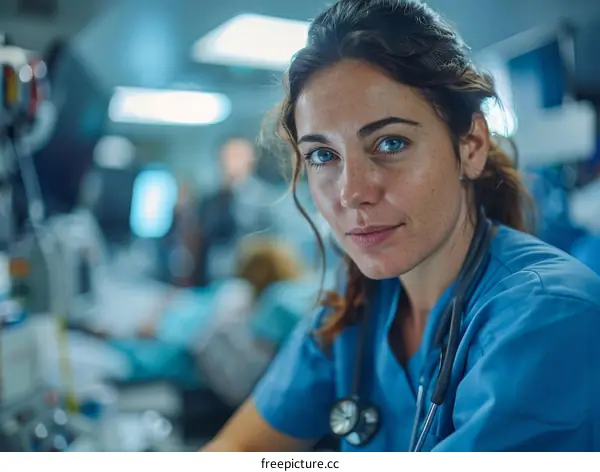 Portrait of confident female doctor in hospital