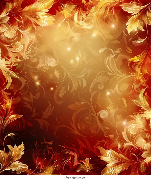 Golden floral background