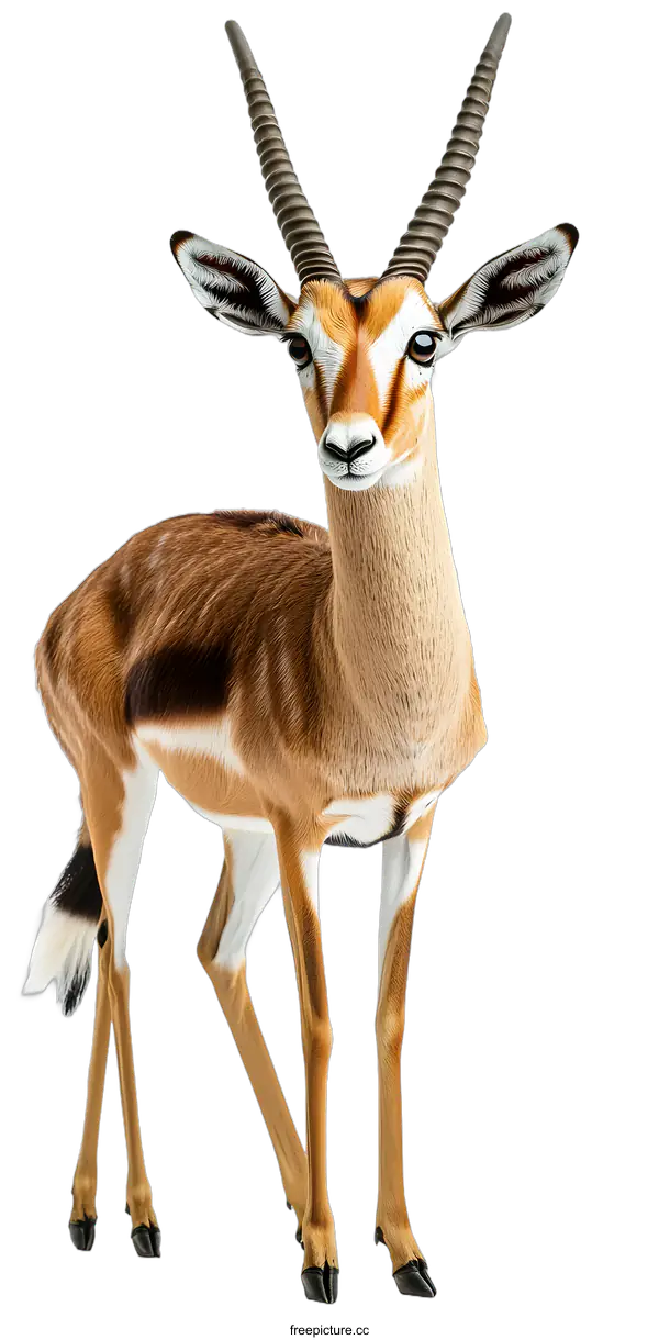 [Transparent Background PNG]Standing Thompson Gazelle Isolated On White Background