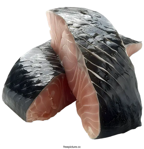 [Transparent Background PNG]Fresh Raw Tuna Steaks on White Background