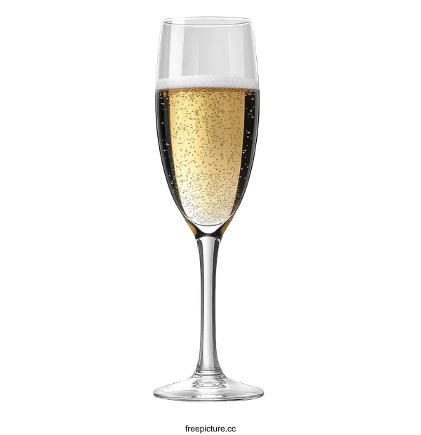 [Transparent Background PNG]Champagne Flute Glass Illustration