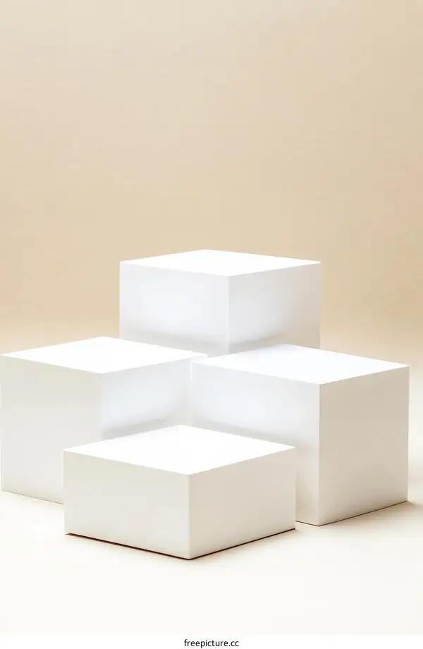 Modern Minimalist White Cube Display