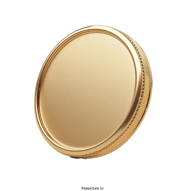 [Transparent Background PNG]Gold Coin Mockup, Isolated On White